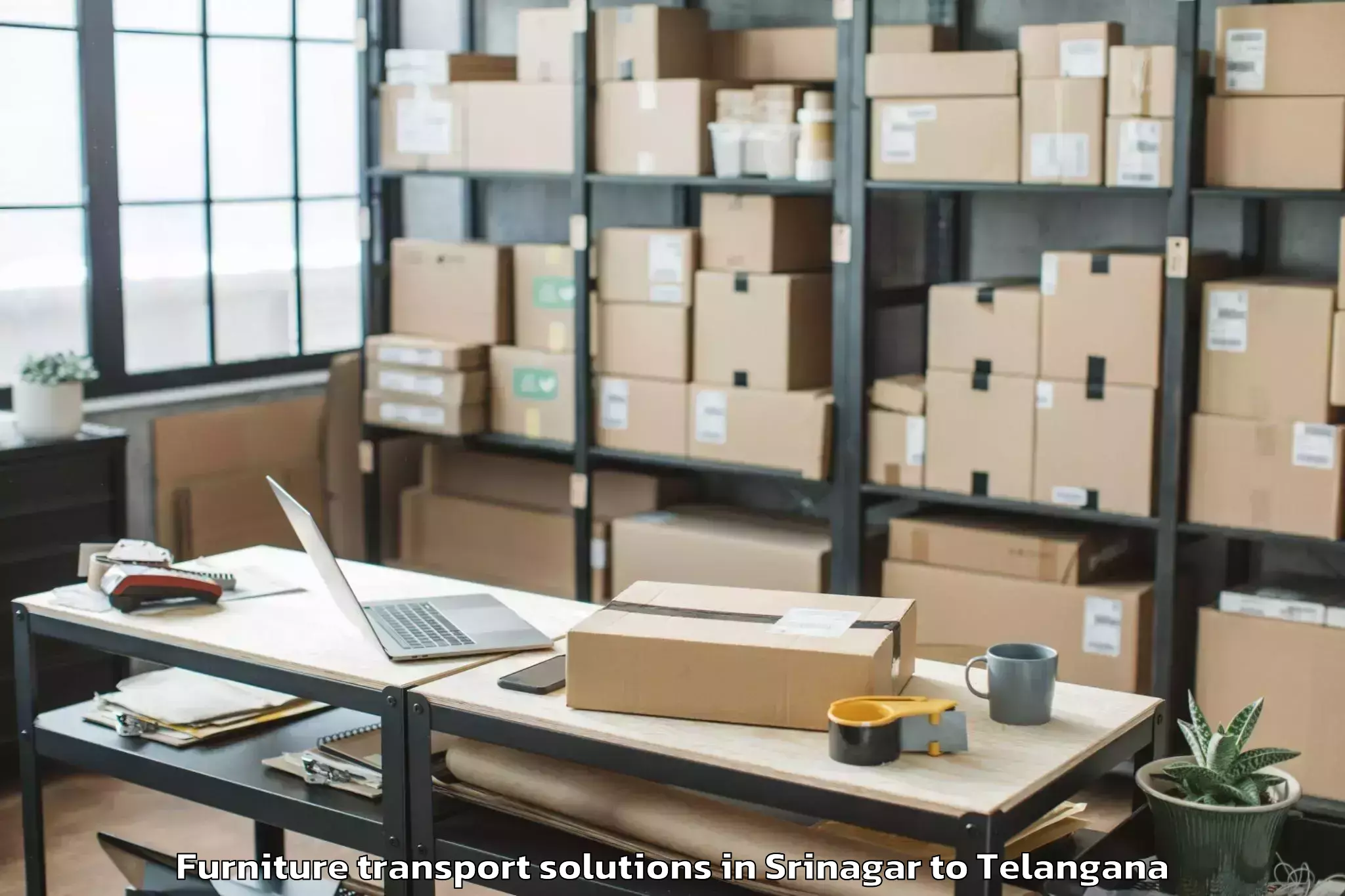 Quality Srinagar to Manneguda Furniture Transport Solutions